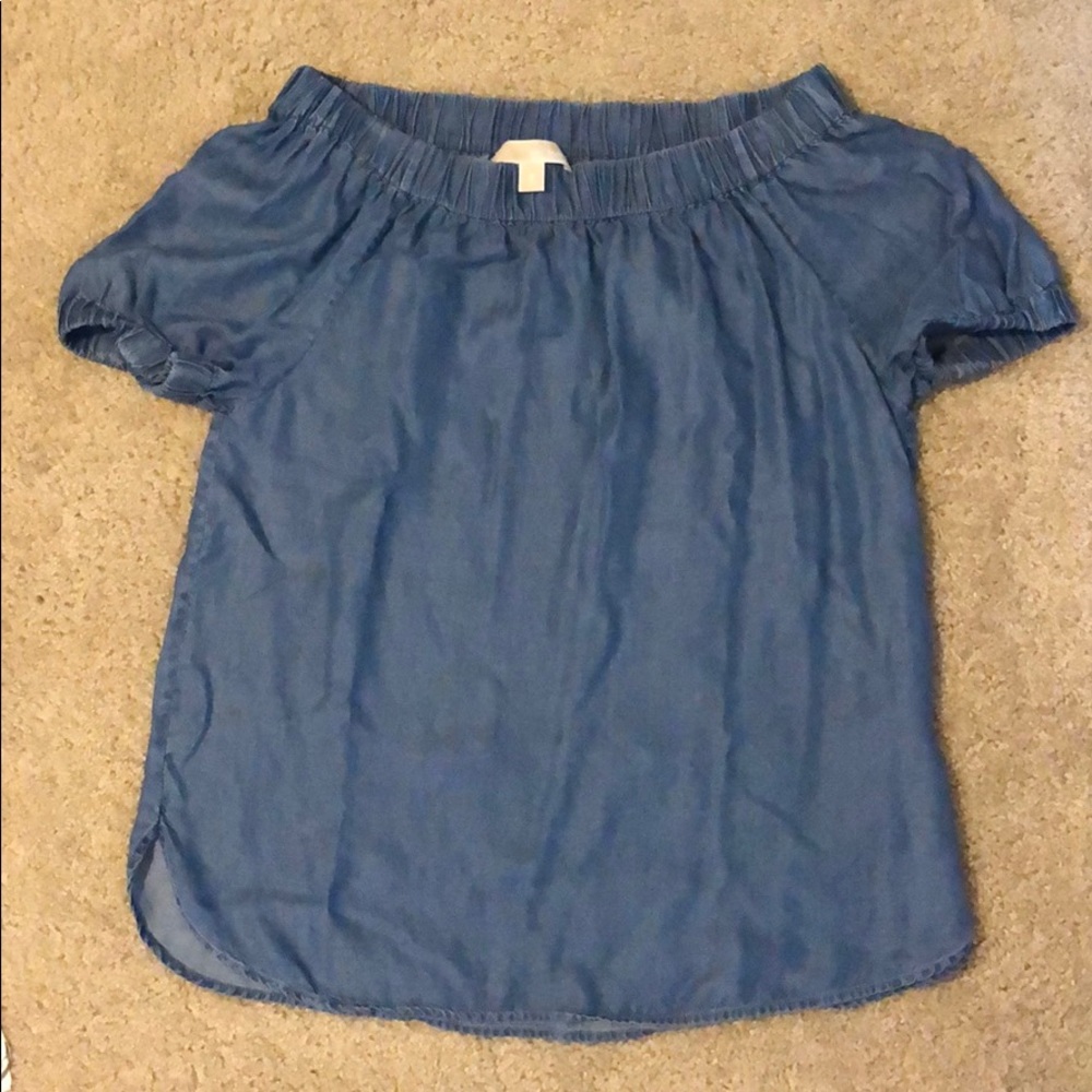 Off the shoulder denim top